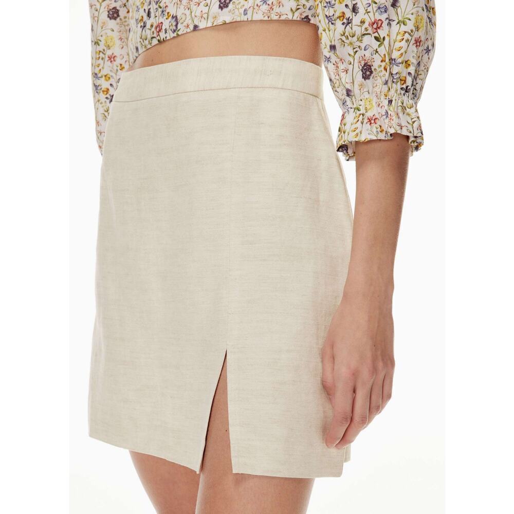 Aritzia Wilfred Patio Linen Mini Skirt Size 10